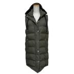 ショッピングzara 古着 ザラ ZARA 中綿 キルティング ロングベスト クリーニング済み オリーブブラウン レディース Mサイズ