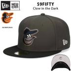 ニューエラ 59FIFTY グローインザダーク ボルティモア オリオールズ キャップ NEW ERA 5950 光る Glow in the Dark フラットバイザー 大きいサイズ 帽子