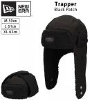 ニューエラ トラッパー ブラック パッチ フライトキャップ 耳当て付き ボア 帽子 トラッパー帽子 NEW ERA 耳当て ボア帽子 メンズ レディース 大きいサイズ