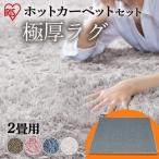 ラグ カーペット ラグマット おしゃれ 2畳 ホットカーペット 低反発 シャギーラグ 極厚 185×185 ACRS-1818 アイリスオーヤマ 一人暮らし 新生活