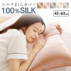 枕カバー 43×63 シルク 両面 ファスナー シルク100% 洗える カバー 枕 新生活 一人暮らし ピローケース ヘア ケア 乾燥対策 保湿 SKP100-6343 メール便