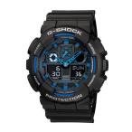 G-SHOCK Gショック ジーショック GA-100 シリーズ カシオ CASIO アナデジ 腕時計 ブラック ブルー GA-100-1A2 逆輸入海外モデル