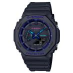 ショッピングg-shock ブラック G-SHOCK Gショック 限定モデル カシオーク Virtual Blue カシオ CASIO アナデジ 腕時計 ブラック ブルー GA-2100VB-1A 逆輸入海外モデル