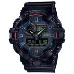 G-SHOCK Gショック ヴァーチャル レインボー：ゲーマーズ RGBシリーズ カシオ CASIO アナデジ 腕時計 ブラック マルチ GA-700RGB-1A 逆輸入海外モデル
