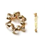 ブローチ スカーフクリップ アクセサリー リボンアレンジ ゴールド ジルコニア ゴールド インスタイルジャパン