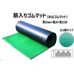 筋入りゴムマット（B山ゴムマット） 10M巻 ヨコ筋タイプ マット ゴムマット 滑り止め 屋外 ゴムシート 工事用 滑り止めマット