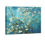 【並行輸入品】 Wieco Art キャンバスプリント ジークレー アートワーク 壁装飾 アート作品 ファン・ゴッホ 複製 花咲くアーモンドの木の枝 絵画 キャンバス