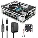 [ параллель импортные товары ] Miuzei Raspberry Pi 3 B+ кейс вентилятор охлаждающий Pi 3B кейс теплоотвод 3 шт имеется 5V 3A источник питания Raspberry Pi 3 B+ (B плюс ) 3B для (Raspberry