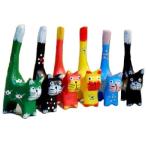 【並行輸入品】 6個セット 長い尻尾 子猫 置物 装飾 彫刻 木製 猫 フィギア 子猫 像 彫刻 高さ4.25インチ 猫