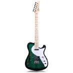 [ параллель импортные товары ] Grote Electric Guitar Semi-Hollow Body Single F-Hole Printed Tele Style Guitar Full-Size Basswood with Canadian Maple neck Chrome