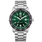 【並行輸入品】 Luminox - パシフィックダイバー XS.3137 - メンズウォッチ 44mm - シルバー/グリーン日付機能付きダイビングウォッチ - 200m防水 - サファイア