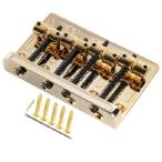 【並行輸入品】 Musiclily Pro ヘビーデューティー 4弦ベースブリッジ ヴィンテージ ブラス製サドル プレシジョン/ジャズベース用、ゴールド