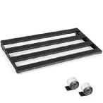 [ параллель импортные товары ] Guitar Pedal Board, Aluminium Alloy 2.2lb Light Pedal Board 19.0×9.6×1.7 Inch Black Pedalboard with Hook & Loop Tapes Big Enough for