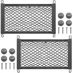 [ параллель импортные товары ] Frienda 2 Pieces Stretchable Small Cargo Net Pocket Storage Mesh Net Elastic Automotive Storage Pouch with 8 Pieces Mounting Screws and