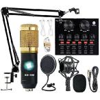[ параллель импортные товары ] Podcast Equipment Bundle, BM-800 Recording Studio Package with Voice Changer, Live Sound Card - Audio Interface for Laptop Computer