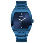 【並行輸入品】 GUESS Men's Quartz Dress Watch with Stainless Steel Strap, Blue, 27 (Model: GW0387G4)