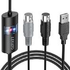 【並行輸入品】 LEKATO USB MIDIケーブル MIDI USBインターフェース 入力＆出力接続ピアノキーボード