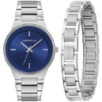 【並行輸入品】 Caravelle by Bulova メンズ モダン ステンレススチール 3針 クォーツ時計とブレスレットボックスセット、40mm スタイル:43K101,