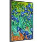 【並行輸入品】 jenesaisquoi Framed Van Gogh Canvas Wall Art, Famous Irises Floral Oil Paintings Print Colorful Aesthetic Wall Decor for Living Room, B