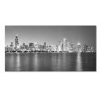 【並行輸入品】 オフィス 寝室 ウォールアート ニューヨーク マンハッタン 夜景 白黒 ジークレー キャンバスプリント アメリカの風景 パノラマ画像