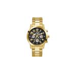 【並行輸入品】 GUESS メンズ 44mm 腕時計 - ゴールドトーンブレスレット ブラックダイヤル ゴールドトーンケース, ゴールド, クラシック