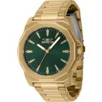【並行輸入品】 Invicta Speedway ステンレススチールメンズクォーツウォッチ - 42mm, ゴールド/グリーン。, ファッション。