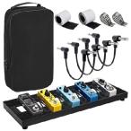 [ параллель импортные товары ] GOGHOST Small Guitar Pedal Board, 15x5.7x1.18", Aluminum Alloy Black Effects PedalBoard with 4 pcs 6 inch Guitar Pedal Cable, Carrying