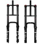 【並行輸入品】 ZTZ 20/26インチ 4.0 ファットタイヤ バイク エアサスペンションフォーク - 180mm 旅行 135mm ハブ間隔 QR 9mm ダブルクラウンショックアブソー