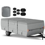 【並行輸入品】 Tuszom ポップアップキャンパーテントトレーラーカバー 極厚7層 破れにくい ポップアップ折りたたみ式キャンパーカバー 8フィート-10フィート