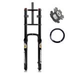 【並行輸入品】 26インチ ファットタイヤフォーク BMX エアサスペンションフォーク 26x4.0 eBike フロントフォーク マウンテンバイクフォーク テーパー 1-1/2イ