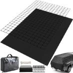 [ параллель импортные товары ] Tranqun Cargo Net for Pickup Truck Bed, 4.6' x 6' Waterproof Truck Bed Tarp Cover & 4' x 6' Stretches to 8' x 12' Net Kit, Complete Ca