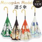 ショッピングモノグラム 美しい両面柄のモノグラム 逆さ傘 晴雨兼用 レディース 傘 大きい【 CARRY saKASA キャリーサカサ Monogram Model 】 雨傘  おしゃれ 長傘 ブランド 婦人ギフト