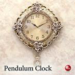 ショッピング薔薇 薔薇デザインのヨーロピアン壁掛け振り子時計 ブロンズゴールド 音なしスイープムーブメント ウォールクロック 連続秒針 おしゃれ ゴージャス 寝室 書斎