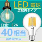 LED電球 E26フィラメント　ボール電球 LED電球 レトロ　ボール球4W   電球色2700K　クリア　40W相当　エジソンバルブ 一般電球・全方向タイプ