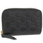 GUCCI コインケース 小銭入れ ラウンドファスナー グッチシマ レザー ブラック 447939