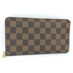 【中古】LOUIS VUITTON ポルトモネ ジップ ラウンドファスナー長財布 ダミエ エベヌ N61728