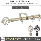 カーテンレール シングル アイアン おしゃれ 取り付け DIY オーダー アンティーク 3m ヘリックス 201cm〜300cm C-F-3