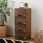 シューズラック 4段 木製 幅34.5cm （ シューズケース シューズボックス 下駄箱 スリム 靴収納 レトロ調 フラップ扉 収納 ラック 玄関収納 収納棚 ）