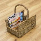 バスケット ラタン 幅53×奥行31×高さ50 持ち手付き かご 大きい （ 収納 カゴ 天然素材 コボ 取っ手付き 大 特大 籐 小物入れ 収納かご 収納バスケット ）