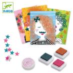 スタンプセット ガールズルック インクパッド付 おもちゃ 知育玩具 ジェコ DJECO （ 6歳 こども ハンコ オモチャ スタンプ 玩具 知育 6才 ）