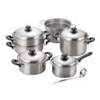 鍋5点セット 匠弥 両手鍋20cm 片手鍋18cm パスタポット22cm 二段蒸し器24cmお玉 ステンレス製 日本製 （ ガス火対応 両手なべ 片手なべ ）