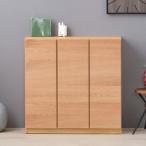 本棚 ブックシェルフ 北欧風 3枚扉 板戸 JENNER 約幅90cm （ シェルフ サイドボード 収納 収納ラック 扉付き ）