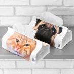 ティッシュケース アニマルフェイス tente ねこ 犬 吊り下げ ( ティッシュカバー ティシュ入れ ティッシュボックス 布製 )