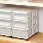 収納ケース 3段 エミング ロングストッカー 2個セット 押入れ （ 幅40×奥行68×高さ68cm 押し入れ 収納 プラスチック キャスター付き 引き出し 日本製 ）