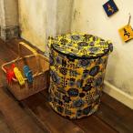 ■在庫限り・入荷なし■HOKUORU ストレイジバッグ 円筒型 ガーデン ( 脱衣かご 洗濯かご おもちゃ入れ ふた付き )