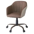 ■在庫限り・入荷なし■ デスクチェア　アームチェア　ソフトレザー　キャスター付き　座面高46〜53cm　（ 椅子 チェア チェアー イス いす ）