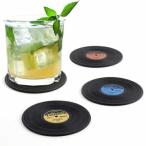 balvi コースター レコード 4個入り （ バルビ シリコーン マット グラスマット キッチン雑貨 インテリア ）