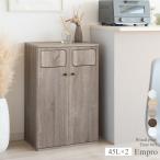 【送料無料】 ダストボックス 2段 分別 45L 幅50 キッチン ゴミ箱 ごみ箱 プッシュ扉 大容量 木目調 おしゃれ ブラウン ホワイト ナチュラル DB-802R