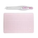 エヌティー ＮＴカッターミニカッティングマットセット SET-AM350P-P クリアピンク