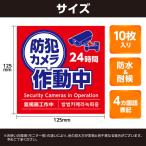 アーテック 防犯カメラ作動中ステッカー 125×125mm 10枚セット 36607